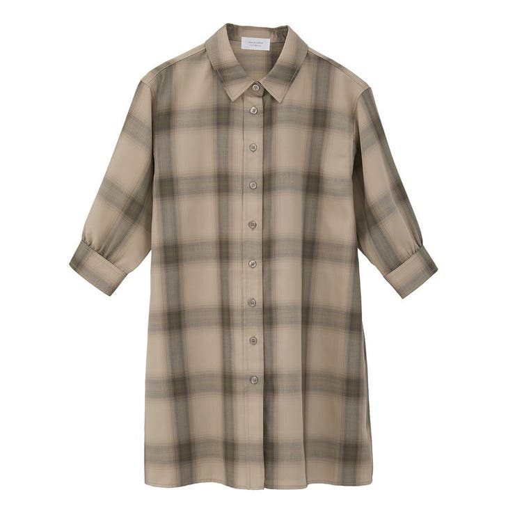 チェックベージュ | kidsロングシャツワンピース | Green Parks 