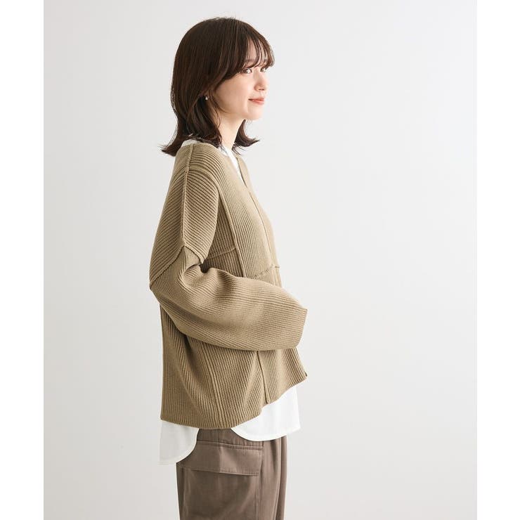 リブ切替Vネックニットプルオーバー | Green Parks  | 詳細画像14 