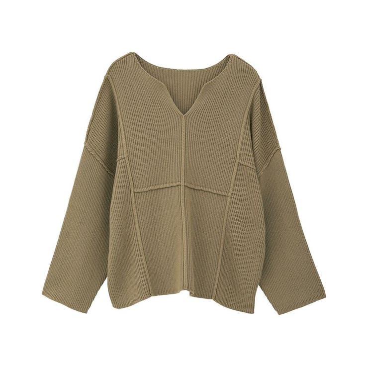 リブ切替Vネックニットプルオーバー | Green Parks  | 詳細画像30 