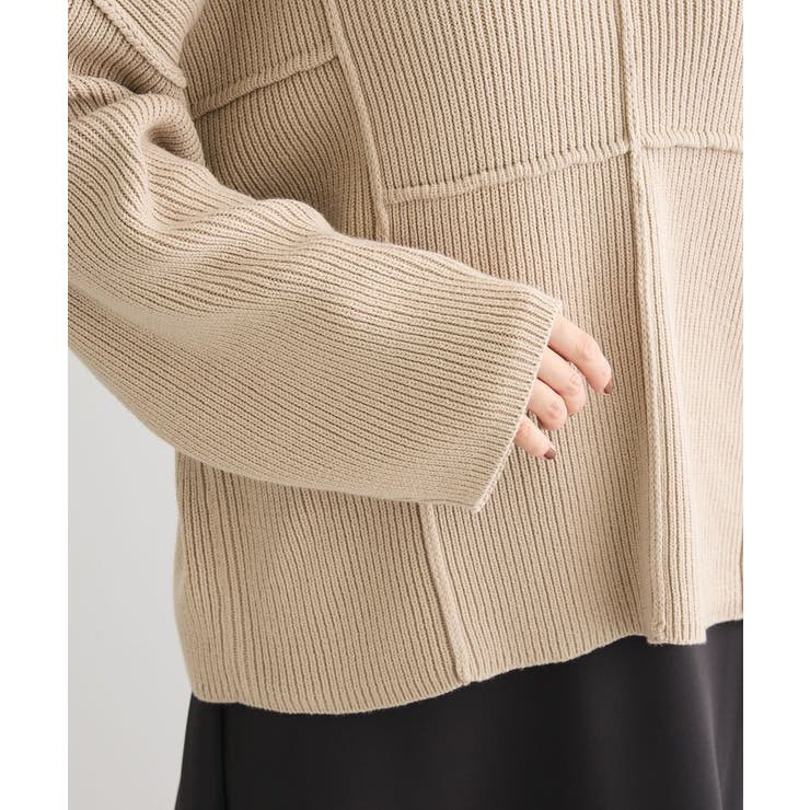 リブ切替Vネックニットプルオーバー | Green Parks  | 詳細画像9 