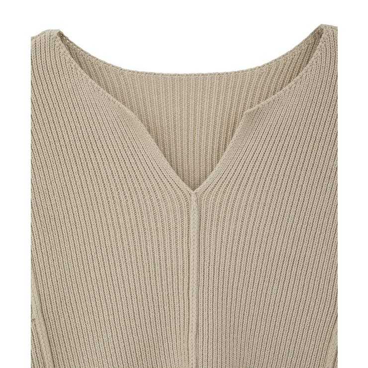 リブ切替Vネックニットプルオーバー | Green Parks  | 詳細画像22 