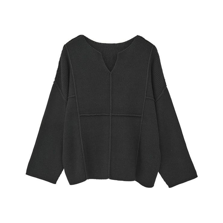 リブ切替Vネックニットプルオーバー | Green Parks  | 詳細画像28 