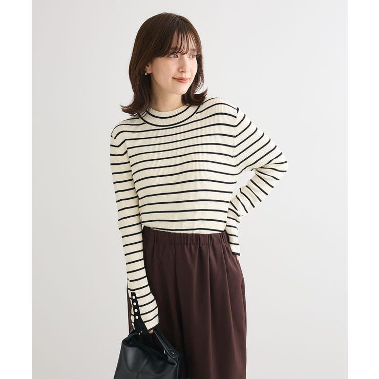 袖口金釦リブニットプルオーバー | Green Parks  | 詳細画像5 