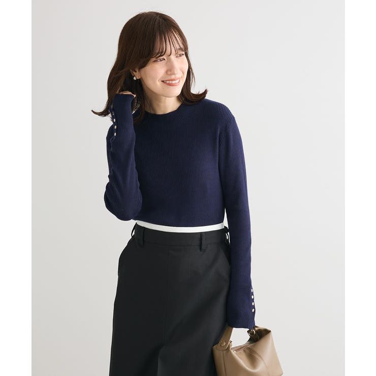 袖口金釦リブニットプルオーバー | Green Parks  | 詳細画像16 