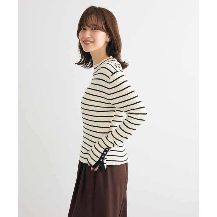 袖口金釦リブニットプルオーバー | Green Parks  | 詳細画像9 