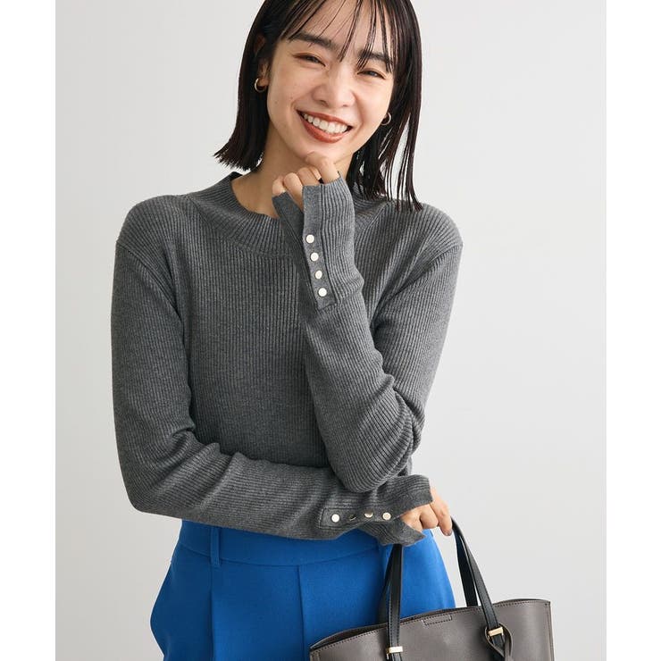 袖口金釦リブニットプルオーバー | Green Parks  | 詳細画像22 