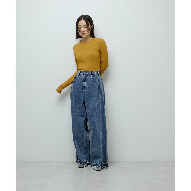 袖口金釦リブニットプルオーバー | Green Parks  | 詳細画像24 