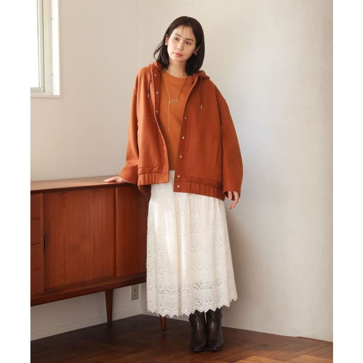 ニットフード付きウーリーブルゾン | Green Parks  | 詳細画像23 