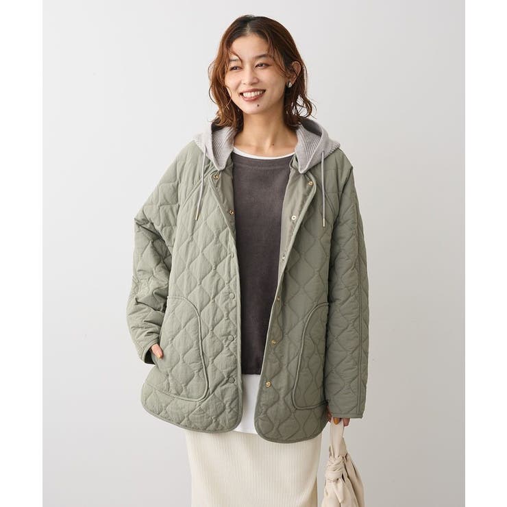 2WAYニットフードキルティングブルゾン | Green Parks  | 詳細画像11 