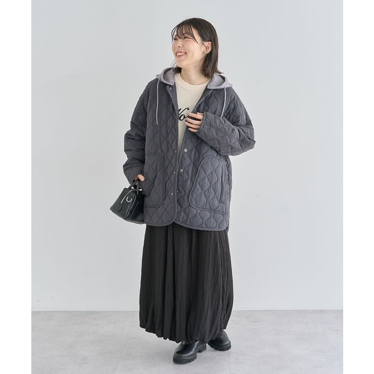 2WAYニットフードキルティングブルゾン | Green Parks  | 詳細画像14 