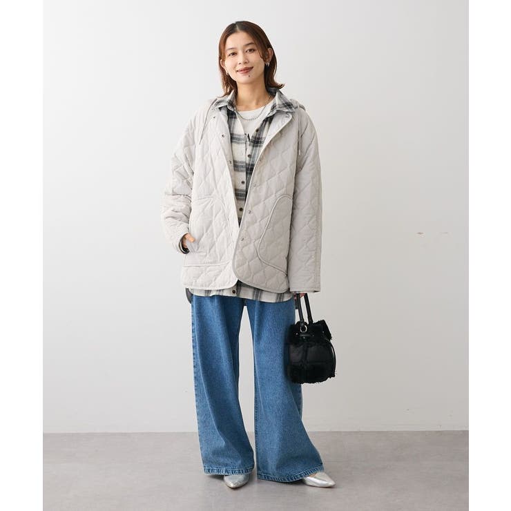 2WAYニットフードキルティングブルゾン | Green Parks  | 詳細画像2 