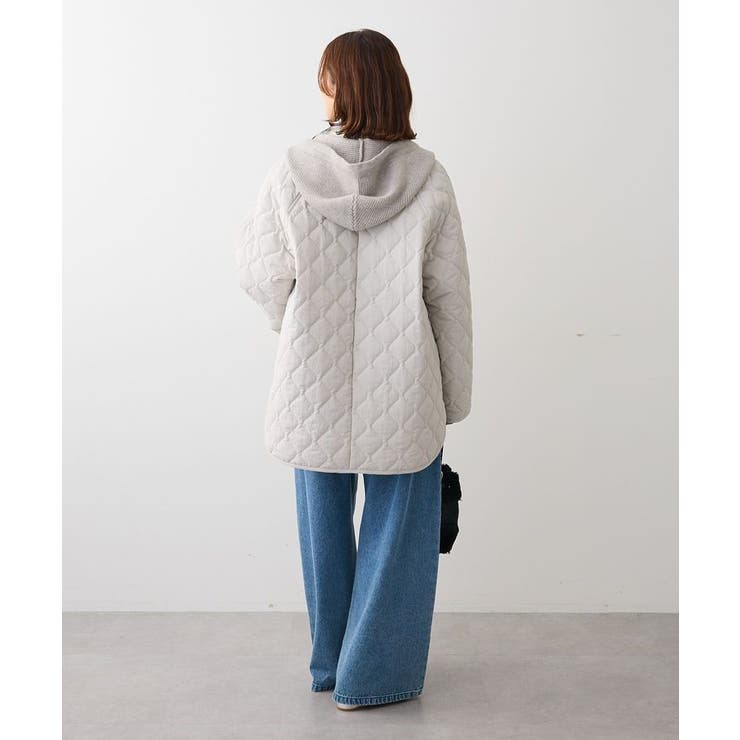 2WAYニットフードキルティングブルゾン | Green Parks  | 詳細画像4 