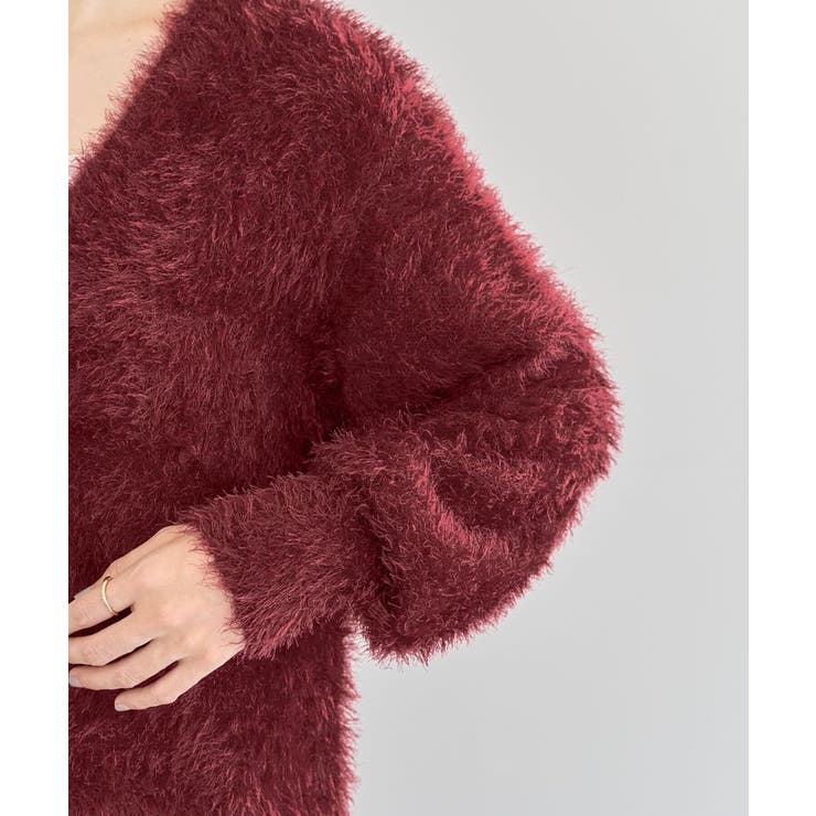 シャギーVネックカーディガン | Green Parks  | 詳細画像29 