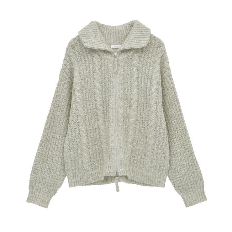 衿付きケーブルzipカーディガン | Green Parks  | 詳細画像42 