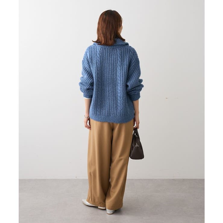 衿付きケーブルzipカーディガン | Green Parks  | 詳細画像4 