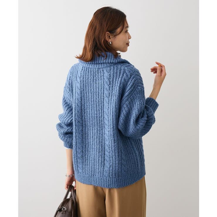 衿付きケーブルzipカーディガン | Green Parks  | 詳細画像7 