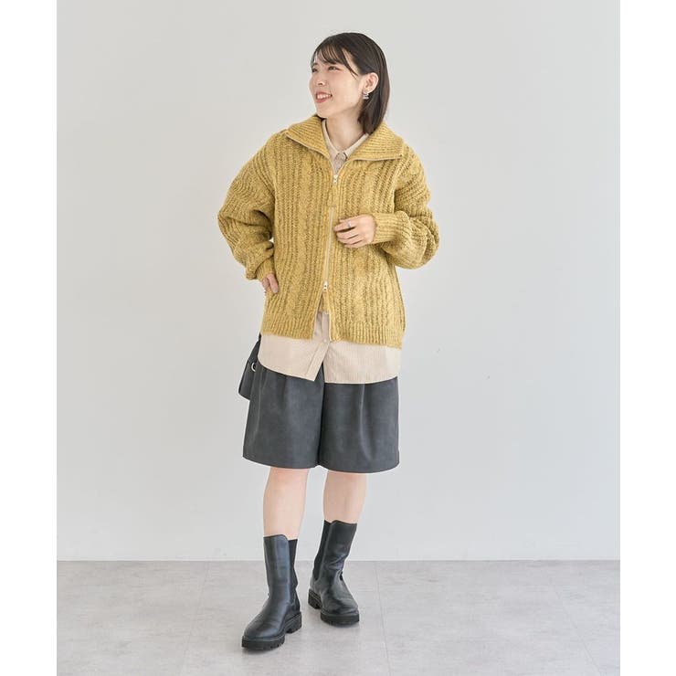 衿付きケーブルzipカーディガン | Green Parks  | 詳細画像12 