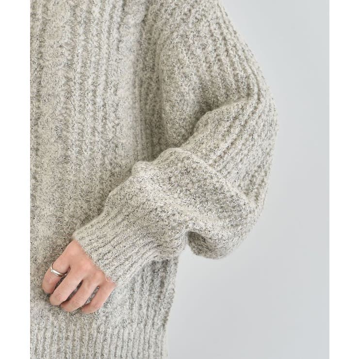 衿付きケーブルzipカーディガン | Green Parks  | 詳細画像25 