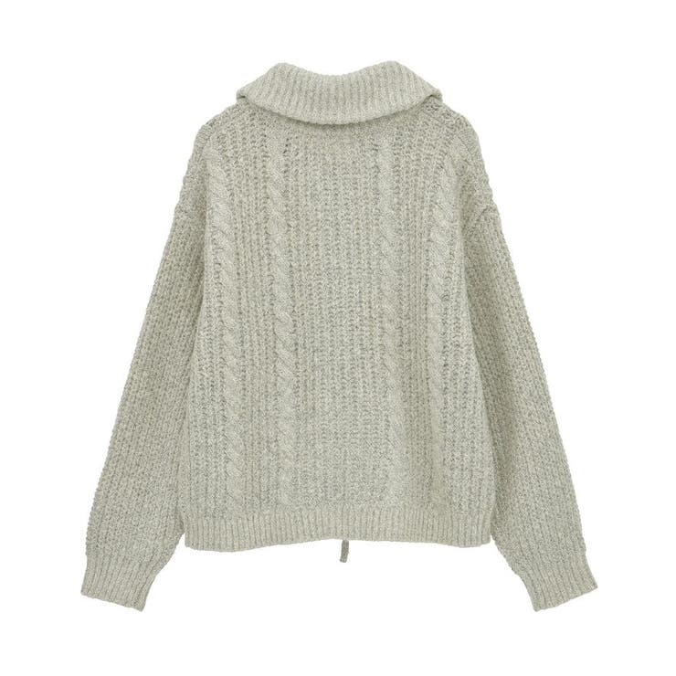 衿付きケーブルzipカーディガン | Green Parks  | 詳細画像28 