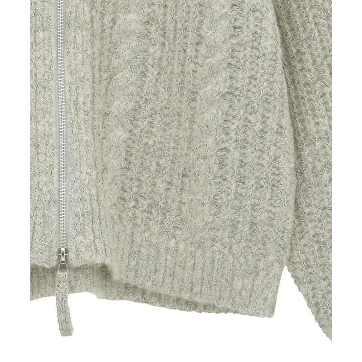 衿付きケーブルzipカーディガン | Green Parks  | 詳細画像31 