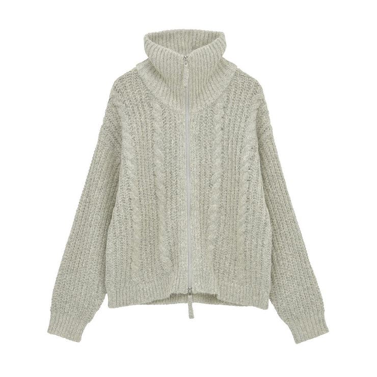 衿付きケーブルzipカーディガン | Green Parks  | 詳細画像35 