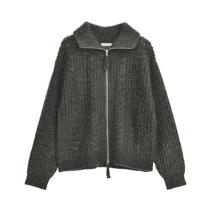 衿付きケーブルzipカーディガン | Green Parks  | 詳細画像41 