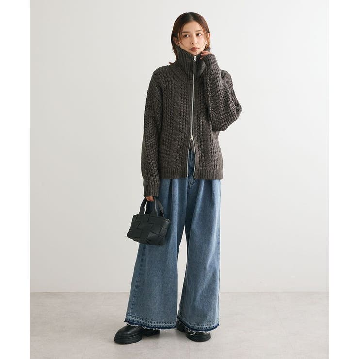 衿付きケーブルzipカーディガン | Green Parks  | 詳細画像9 