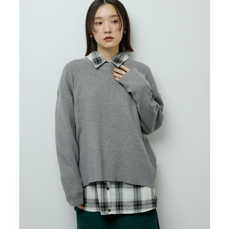 杢グレー | ふわもっちニットプルオーバー | Green Parks