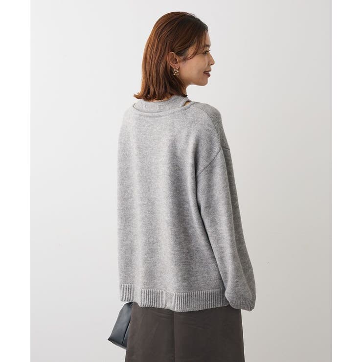 フェイクレイヤードVネックニットプルオーバー | Green Parks  | 詳細画像4 