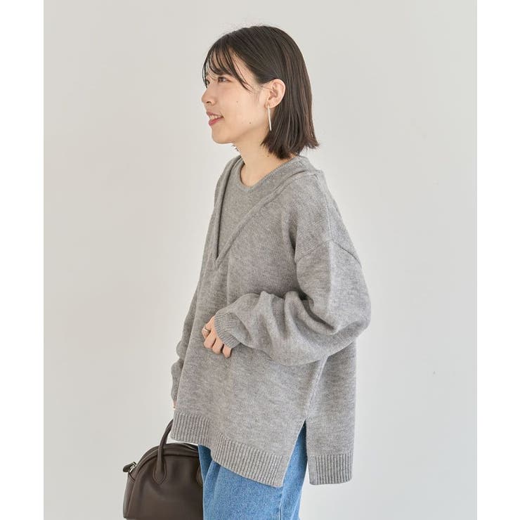 フェイクレイヤードVネックニットプルオーバー | Green Parks  | 詳細画像16 