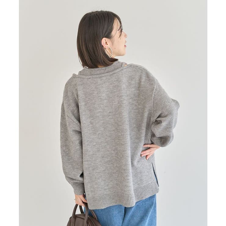 フェイクレイヤードVネックニットプルオーバー | Green Parks  | 詳細画像17 