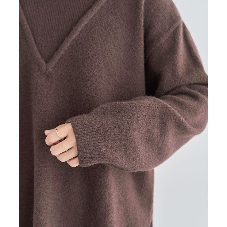 フェイクレイヤードVネックニットプルオーバー | Green Parks  | 詳細画像33 