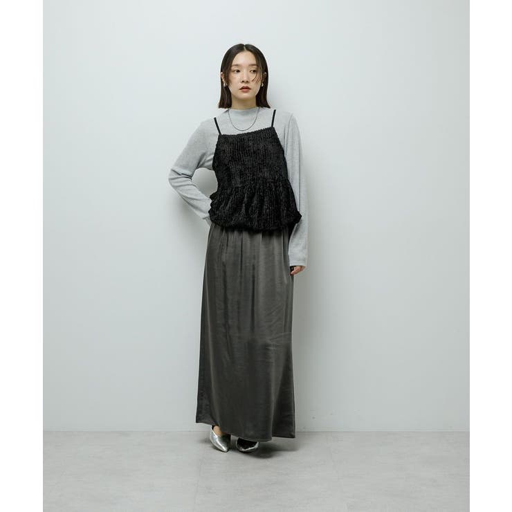 すっきり見えシルエットサテンナロースカート | Green Parks  | 詳細画像16 