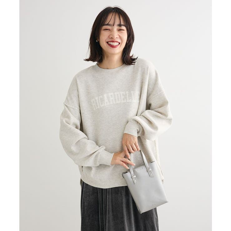 杢ホワイト | 裏起毛ルーズサイズロゴプルオーバー | Green Parks 