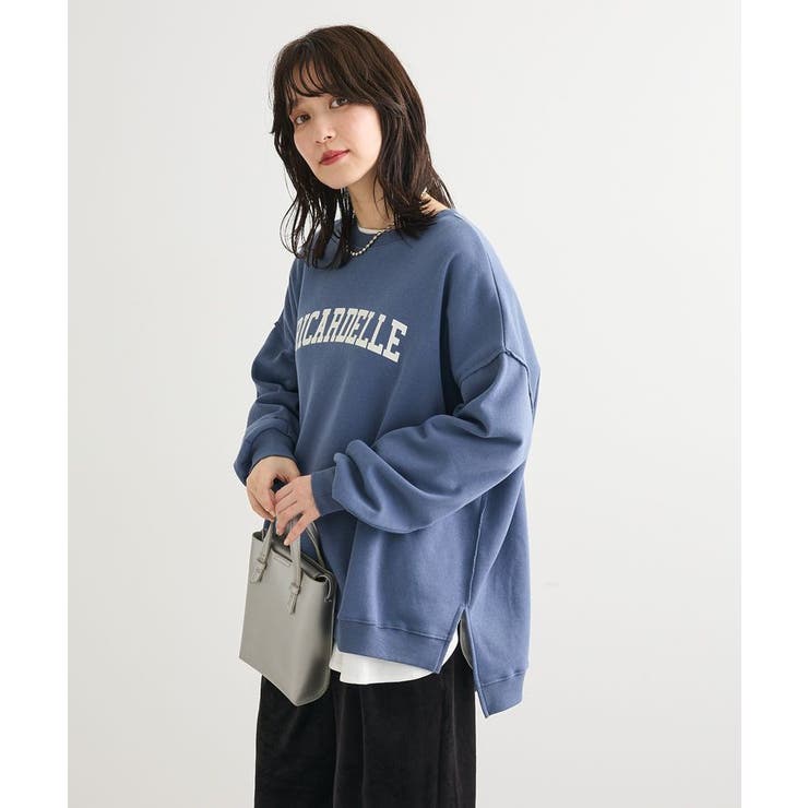 ネイビー | 裏起毛ルーズサイズロゴプルオーバー | Green Parks 