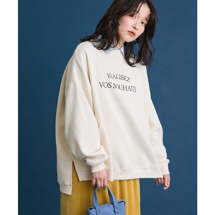 エクリュ | 裏起毛ルーズサイズロゴプルオーバー | Green Parks 