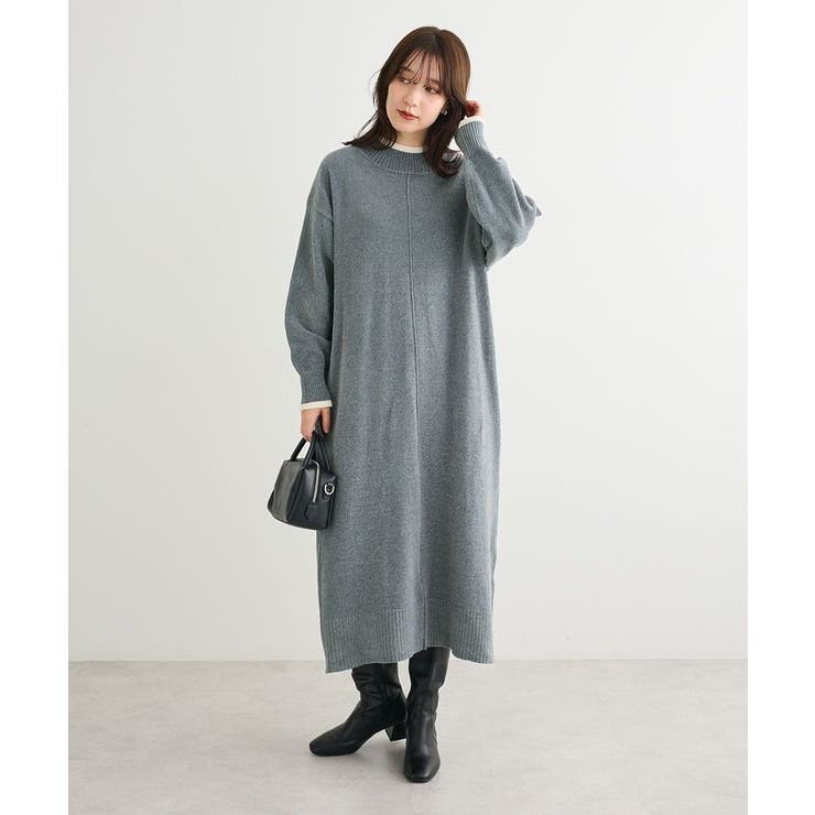 配色リラックスモールニットワンピース | Green Parks  | 詳細画像5 