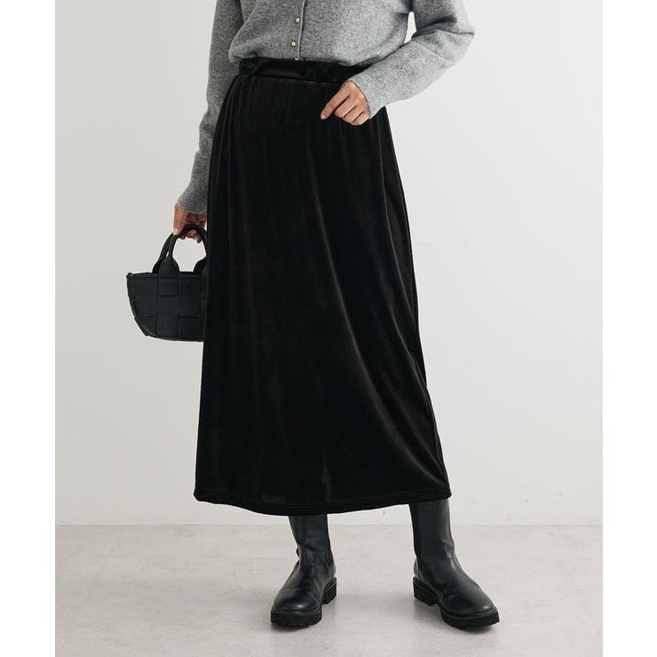 ブラック | ベロアナロースカート | Green Parks 