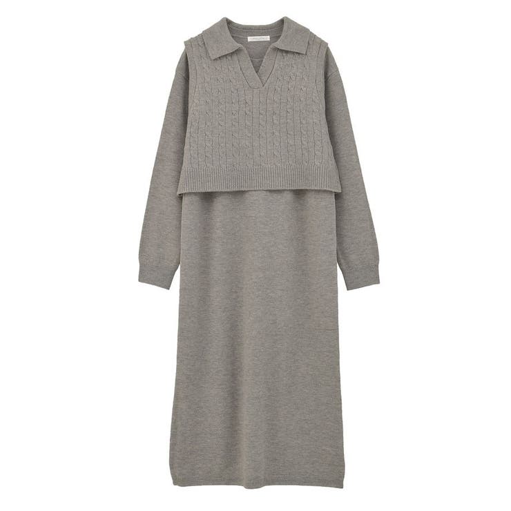 SET2点ケーブルベスト+ニットワンピース | Green Parks  | 詳細画像22 