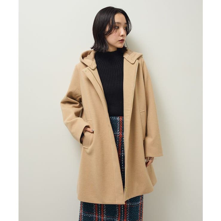 ベージュ | 2wayフード取り外しAラインコート | Green Parks 