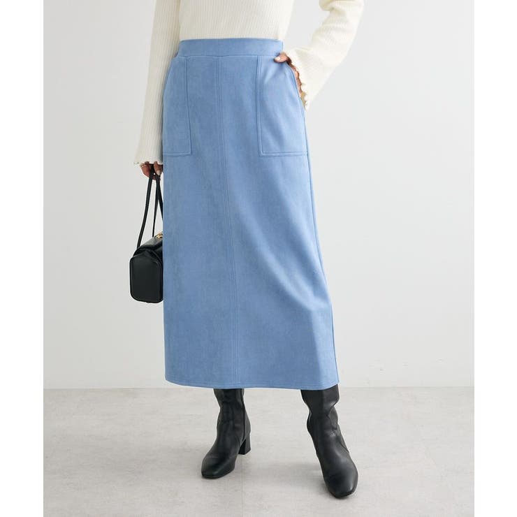 なめらかタッチスウェード調Iラインスカート | Green Parks  | 詳細画像1 