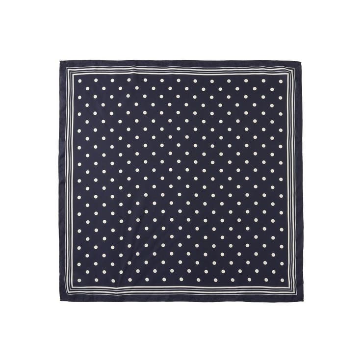 ダークネイビー | ドットシルキースカーフ | Green Parks 
