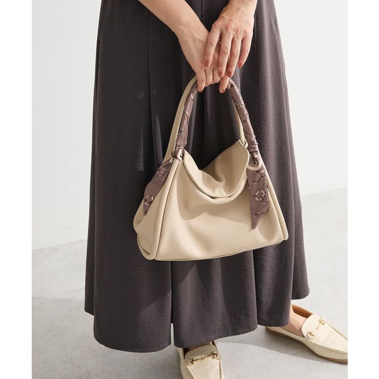 ベージュ | 3SETスカーフ付コードハンドルバッグinポーチ | Green Parks 