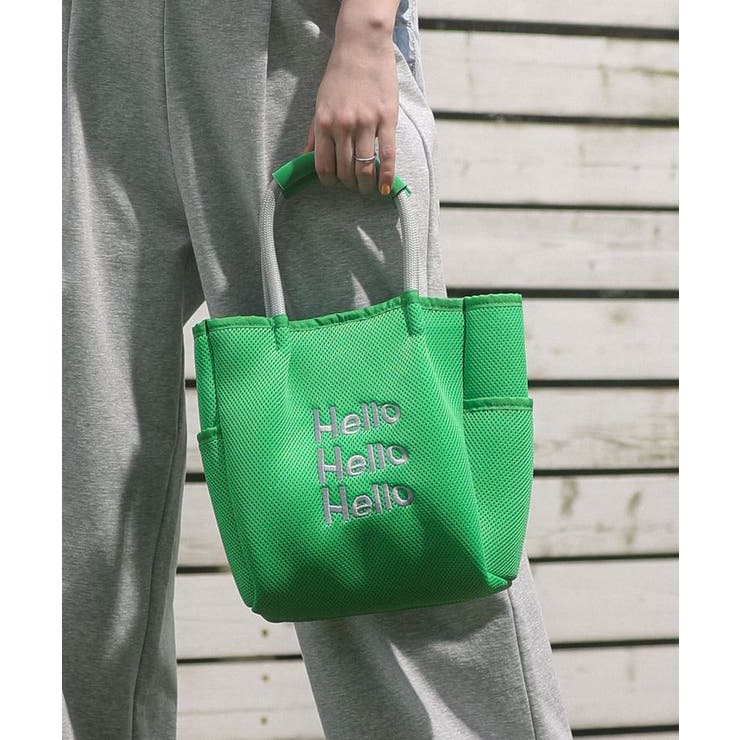 グリーン | ロープハンドルメッシュトートバッグミニ | Green Parks 