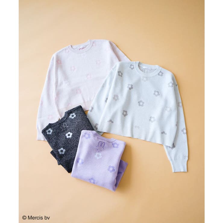 Miffy/フラワージャガードニットプルオーバー[品番：GRPW0045713