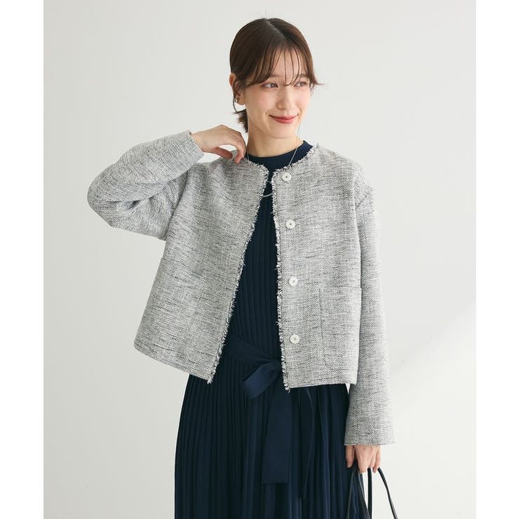 エフデ】コート ホワイト クリーム色 ダブルブレスト ef-de 上品 美品 