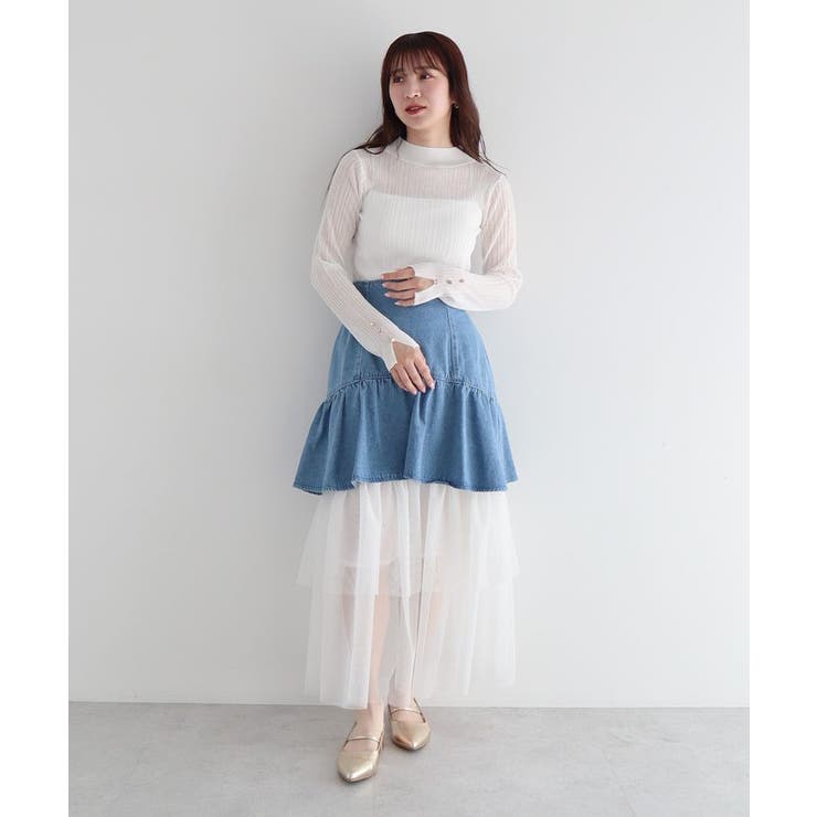 NEEDLE&THREAD 刺繍のチュールレイヤードスカート NEEDLE&THREAD 刺繍のチュールレイヤードスカート 【公式通販】