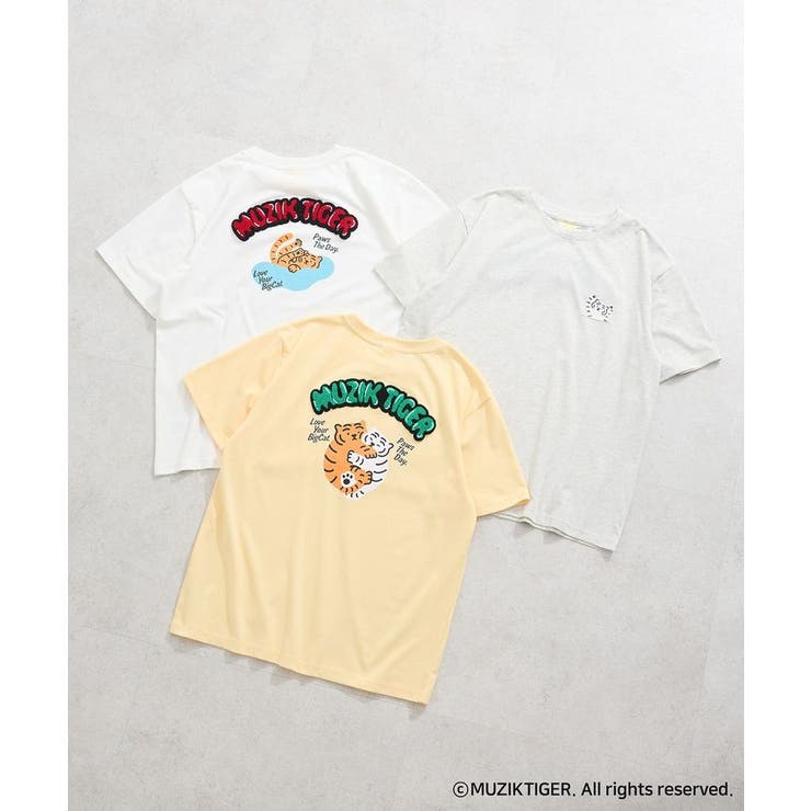 ムジークタイガー/さがら刺繍ゆるTシャツ[品番：GRPW0048786]｜Green