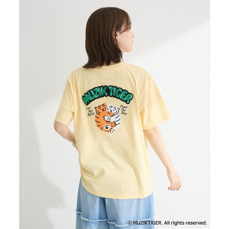ムジークタイガー/さがら刺繍ゆるTシャツ[品番：GRPW0048786]｜Green