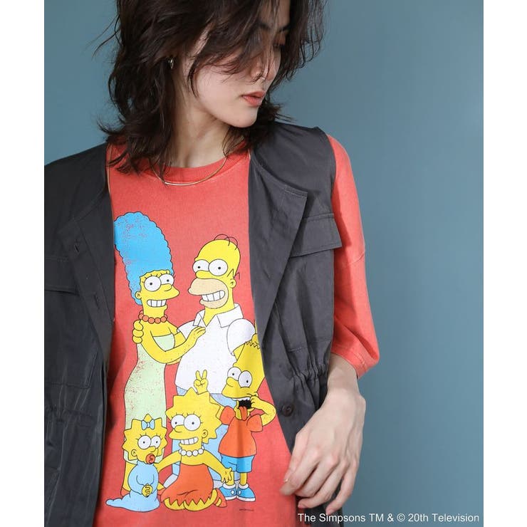 レッド | The SimpsonsピグメントプリントTEE | Green Parks 